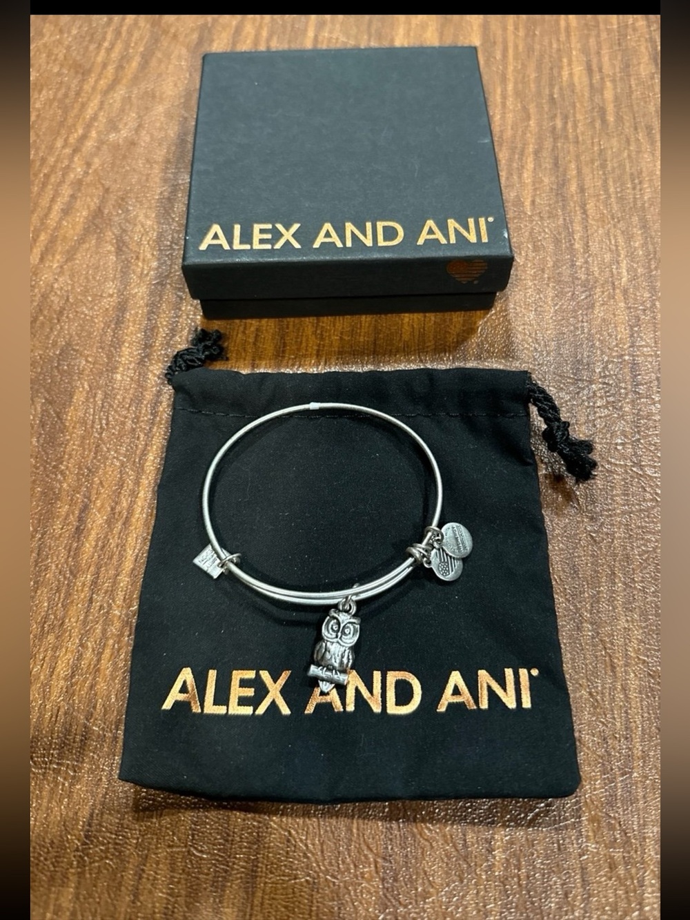 Alex and Ani Owl Charm Bangle